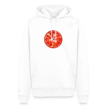 Es ist Tomatenzeit - Männer Premium Bio Hoodie - Weiß - Vorne - Nico (187cm)
