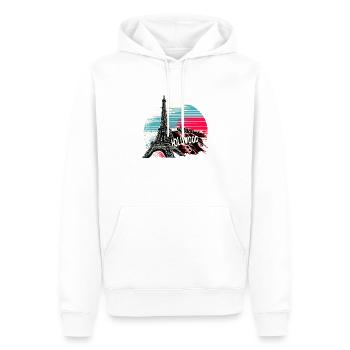 Paris Hollywood Traumkulisse – Künstlerische Stadt - Männer Premium Bio Hoodie - Weiß - Vorne - Nico (187cm)