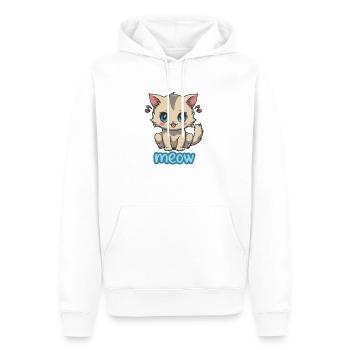 Anime Kitten Meow - Niedliches und verspieltes Design - Männer Premium Bio Hoodie - Weiß - Vorne - Nico (187cm)