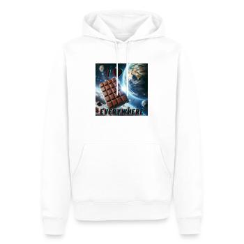 I love chocolate - everywhere - Männer Premium Bio Hoodie - Weiß - Vorne - Nico (187cm)