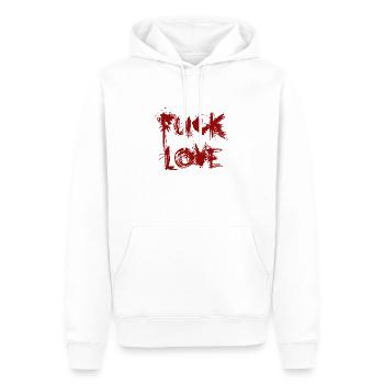 FUCK LOVE - weißer Hintergrund - Männer Premium Bio Hoodie - Weiß - Vorne - Nico (187cm)