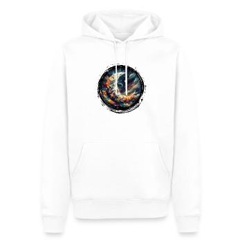 Mond Vektor Dreiecke Weltraumnebel - Kreis Schwarz - Männer Premium Bio Hoodie - Weiß - Vorne - Nico (187cm)