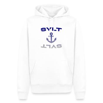 Sylt - Mer du Nord - Allemagne - Kampen - Île - Sweat à capuche Premium bio Homme - blanc - Devant - Nico (187cm)