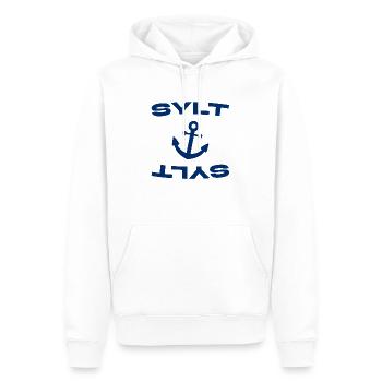 Sylt - Nordsee - Deutschland - Kampen - Insel - Männer Premium Bio Hoodie - Weiß - Vorne - Nico (187cm)