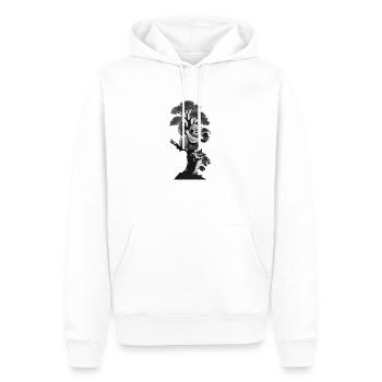 Silhouette d’un koala appuyé contre un arbre - Sweat à capuche Premium bio Homme - blanc - Devant - Nico (187cm)
