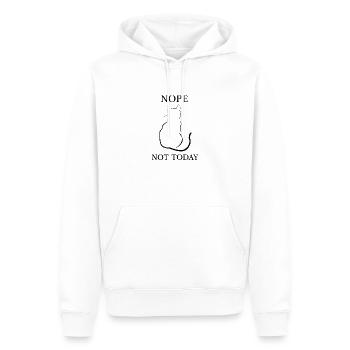 Moody Marre du chat - Non, pas aujourd’hui Kitty - Sweat à capuche Premium bio Homme - blanc - Devant - Nico (187cm)
