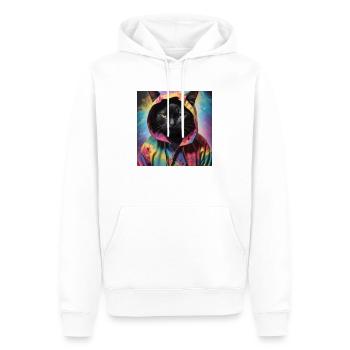 Pink Black Illustrated Valentine s Day Square - Sweat à capuche Premium bio Homme - blanc - Devant - Nico (187cm)