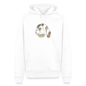 BOXER LOVE Kopf - Männer Premium Bio Hoodie - Weiß - Vorne - Nico (187cm)