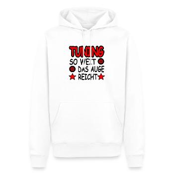 Tuning - Herre Premium økologisk hoodie - hvid - Foran - Nico (187cm)