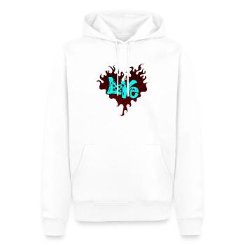 Liebe glückliches Herz Karte Valentinstag Vektor Design Kunst - Männer Premium Bio Hoodie - Weiß - Vorne - Nico (187cm)