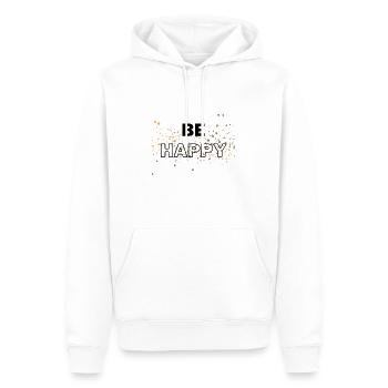 Sois heureux - Sweat à capuche Premium bio Homme - blanc - Devant - Nico (187cm)