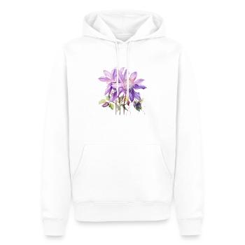 Fleur d’ancolie - Sweat à capuche Premium bio Homme - blanc - Devant - Nico (187cm)