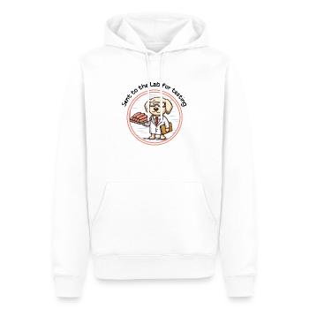 Zum Testen ins Labor geschickt - Männer Premium Bio Hoodie - Weiß - Vorne - Nico (187cm)