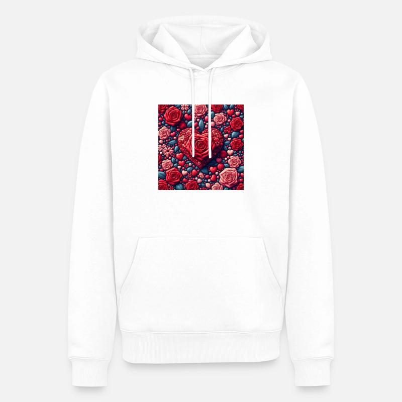Joyeuse Saint-Valentin - Sweat à capuche Premium bio Homme - blanc