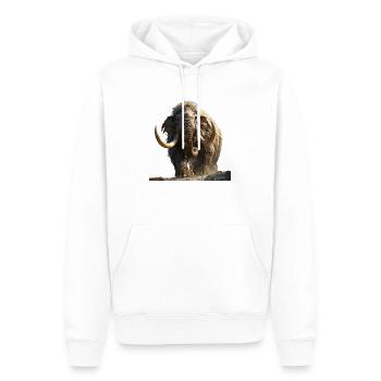 Das Mammut ein Gigant der Eiszeit - Männer Premium Bio Hoodie - Weiß - Vorne - Nico (187cm)