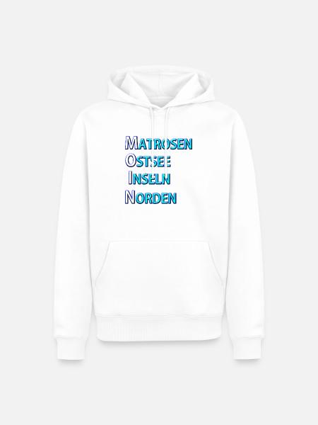 Marins Moin - Sweat à capuche Premium bio Homme - blanc