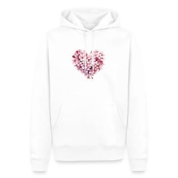 Sakura-Herz - Männer Premium Bio Hoodie - Weiß - Vorne - Nico (187cm)