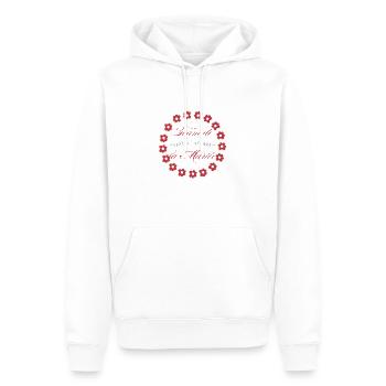 team de la mariée floral-équipe de la mariée - Sweat à capuche Premium bio Homme - blanc - Devant - Nico (187cm)