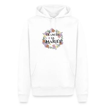 team de la mariée floral-équipe de la mariée - Sweat à capuche Premium bio Homme - blanc - Devant - Nico (187cm)