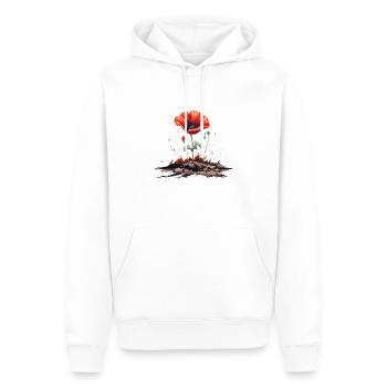 Fleur de pavot - Sweat à capuche Premium bio Homme - blanc - Devant - Nico (187cm)