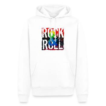 Musique, Rétro, Heavy Metal, Hard Rock, Punk, Vinyle, Pop - Sweat à capuche Premium bio Homme - blanc - Devant - Nico (187cm)