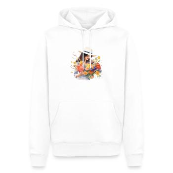 Blumenmädchen - Männer Premium Bio Hoodie - Weiß - Vorne - Nico (187cm)