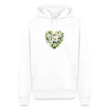Gänseblümchen-Herz - Männer Premium Bio Hoodie - Weiß - Vorne - Nico (187cm)
