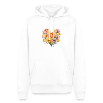Tulpenherz-Strauß - Männer Premium Bio Hoodie - Weiß - Vorne - Nico (187cm)