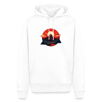 Glühen in den Bergen - Männer Premium Bio Hoodie - Weiß - Vorne - Nico (187cm)