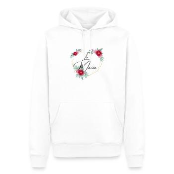 La mariée coeur floral -tshirt assorti - Sweat à capuche Premium bio Homme - blanc - Devant - Nico (187cm)