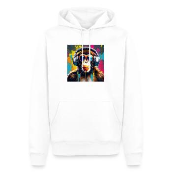 Music Monkey - Men’s Premium Organic Hoodie - white - Front - Nico (187cm)