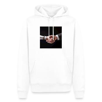 Roboter - Männer Premium Bio Hoodie - Weiß - Vorne - Nico (187cm)