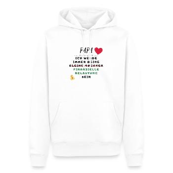 Papa - kleine Tochter - finanzielle Belastung - Männer Premium Bio Hoodie - Weiß - Vorne - Nico (187cm)