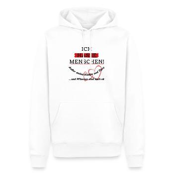 Ich hasse Menschen! Mehr bedarf es nicht zu sagen. - Männer Premium Bio Hoodie - Weiß - Vorne - Nico (187cm)