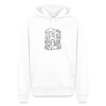Mycètes - Sweat à capuche Premium bio Homme - blanc - Devant - Nico (187cm)