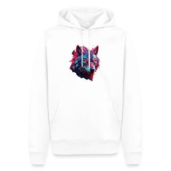 Wolf - Men’s Premium Organic Hoodie - white - Front - Nico (187cm)