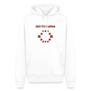 Heure pour la tasse de café café matin personne - Sweat à capuche Premium bio Homme - blanc - Devant - Nico (187cm)