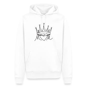 Maman Maman Mère Couronne - Sweat à capuche Premium bio Homme - blanc - Devant - Nico (187cm)