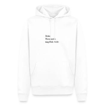 Meine Therapeutin mag Dich nicht - Männer Premium Bio Hoodie - Weiß - Vorne - Nico (187cm)