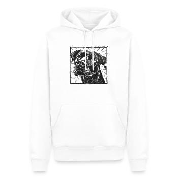 Hund Haustier Bellen Bello Welpe Dog Hundeschnauze - Männer Premium Bio Hoodie - Weiß - Vorne - Nico (187cm)