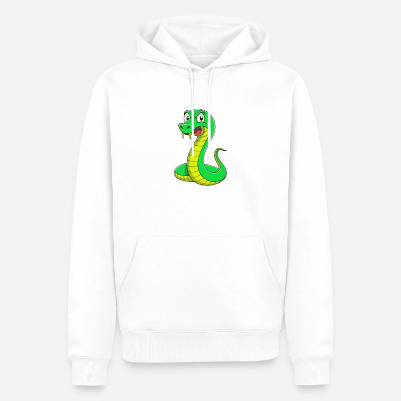 Serpent dégoûté : une expression sinueuse - Sweat à capuche Premium bio Homme - blanc