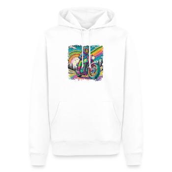 Berge im psychedelischem Biker-Rausch - Männer Premium Bio Hoodie - Weiß - Vorne - Nico (187cm)