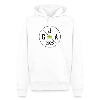jga 2025 - Männer Premium Bio Hoodie - Weiß - Vorne - Nico (187cm)
