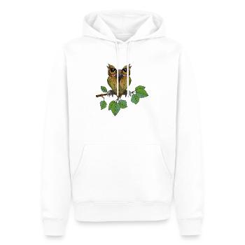 Bunter Vogel - Männer Premium Bio Hoodie - Weiß - Vorne - Nico (187cm)