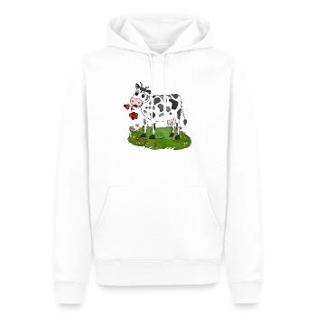 Vache - Sweat à capuche Premium bio Homme - blanc - Devant - Nico (187cm)