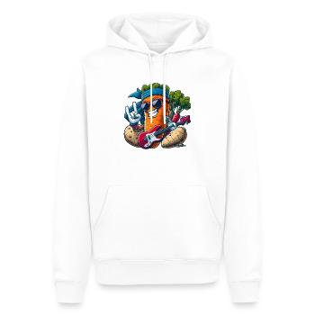 Rock 'n' Roll Rebell will Spass und Humor - Männer Premium Bio Hoodie - Weiß - Vorne - Nico (187cm)