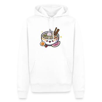 Nourriture Kawaii Ramen Mignonne - Sweat à capuche Premium bio Homme - blanc - Devant - Nico (187cm)