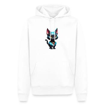 Katze Comic süß - Männer Premium Bio Hoodie - Weiß - Vorne - Nico (187cm)
