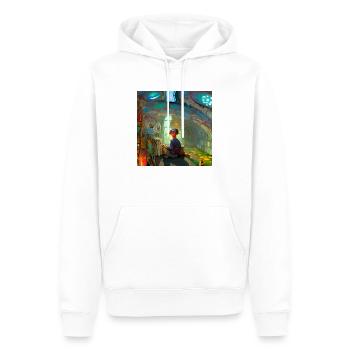 wonder 1672490397568 - Männer Premium Bio Hoodie - Weiß - Vorne - Nico (187cm)