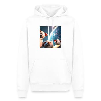 wonder 1674833260363 - Männer Premium Bio Hoodie - Weiß - Vorne - Nico (187cm)